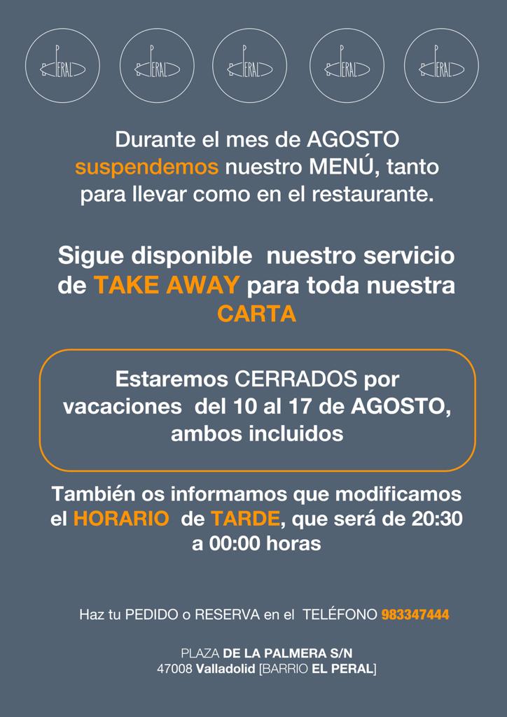 Menú para llevar